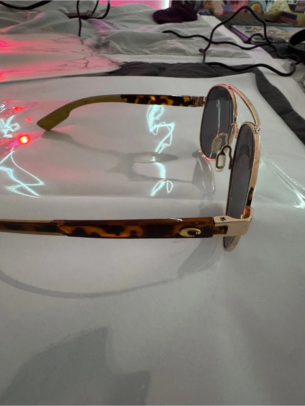 Costa Del Mar Loreto Polarized Gold Tortoise Aviator Sunglasses